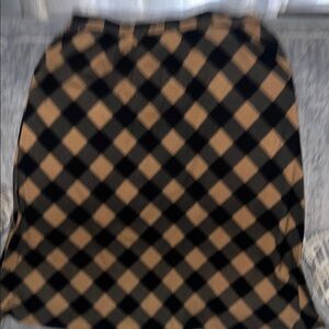 Checkered dark brown and Tan Women's Skirt